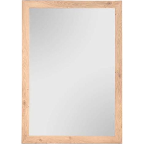 Wandspiegel KIM rechteckig mit Rahmen in Holz Dekor 48 x 68cm (1/5)