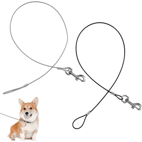 2 Pièces Câble d'attache pour Chiens – 67cm Cordes D'Extension de Laisse (1/5)