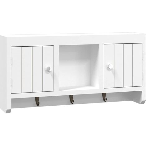 Armario para llaves blanco contrachapada y acero 40x8,5x20 cm vidaXL