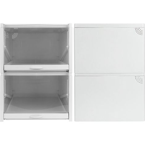 Schuhkarton-Schubladenschrank, Schuhaufbewahrungsbox, transparente Aufbewahrungsbox, große Ausführung (zwei) (1/5)