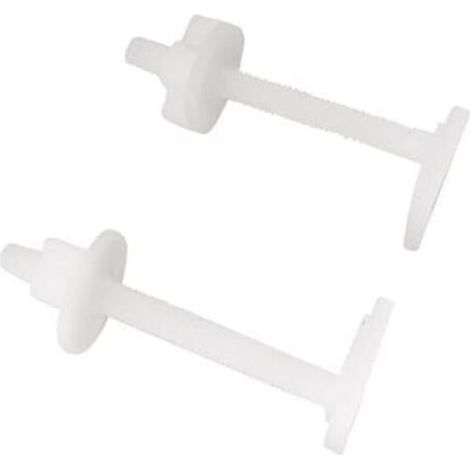 Fixation d'abattant WC avec 2 vis à tête carrée et 2 écrous en plastique - Idéal pour remplacer ou installer un abattant de WC facilement et durablement