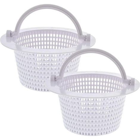 Round skimmer basket for above-ground pools – Set of 2 – Integrated handle for easy removal – Diameter 16 cm – Sturdy plastic (1/4)