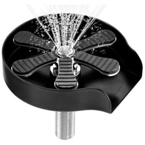 Rince Verre Evier, Lave Verre pour éVier Lavabo, Rince Verre Brosse En Verre pour éVier De Bar, En Acier Inoxydable, Lave Biberon Bouteille, Accessoire Evier Cuisine, Rinceur De Verre, Noir (1/5)