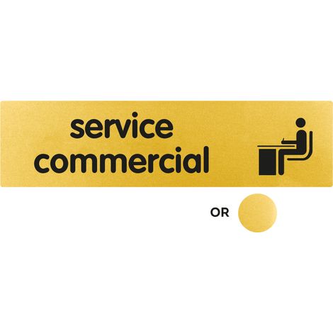 Plaque de porte Service commercial - Classique or 170x45mm - 4491066