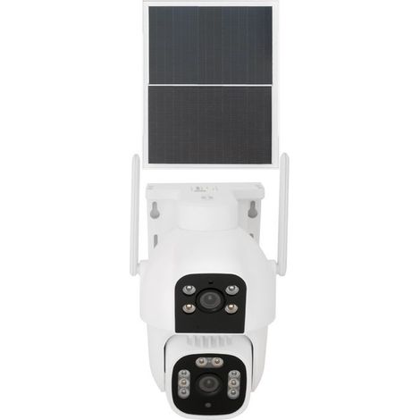 Caméra de vidéosurveillance - PNI - IP452S - Double objectif 2MP+2MP - 4G - Panneau solaire 12W et batterie
