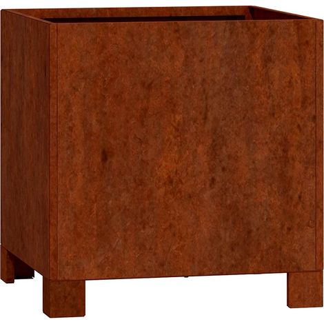 Jardinière Bac à Fleurs Pot De Fleurs pour jardin - avec pieds Rouillé 30x30x30 cm Acier corten fr34121 (1/5)