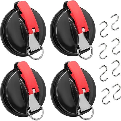 Saugnapf-Anker mit Befestigungsmaterial – 4-teiliges Set Saugnapfhaken, multifunktionaler Auto-Saugnapf, Hochleistungs-Saugnapf