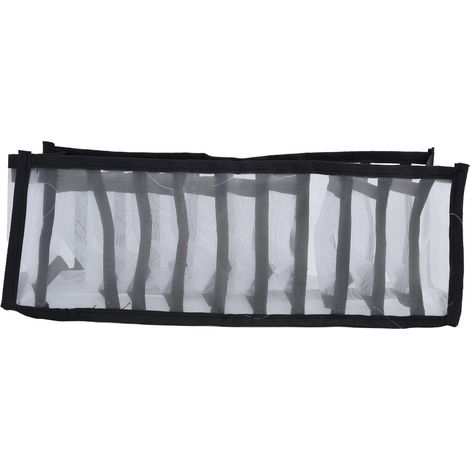 Grille de rangement pour sous-vêtements, pliable, noir, 11 compartiments pour soutiens-gorge, chaussettes et slips, organiseur de tiroir pliable. (1/5)