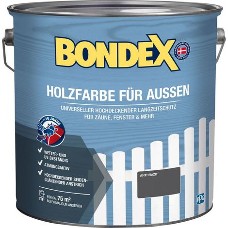 BONDEX HOLZFARBE FÜR AUSSEN Anthrazit 7,5 l - 446765 (1/3)