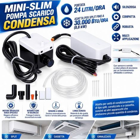 Pompa Scarico Condensa Condizionatore 24L/h 10m 30000 BTU 19dBA 220V