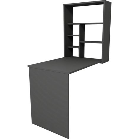 Schminktisch aus Holz "Sedir" - 90 x 59 x 74 cm - Anthrazitgrau