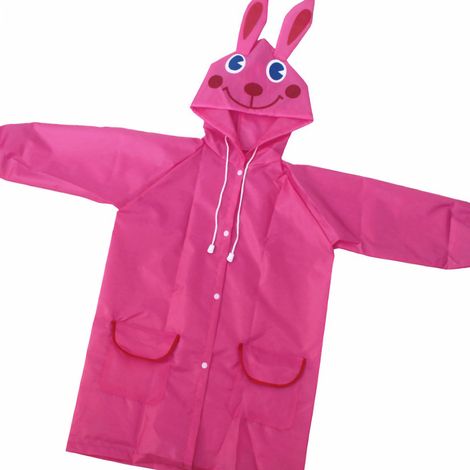 Tenue de pluie enfant motif animal, imperméable dessin animé coréen pour écolier, cape de pluie rose personnalisable avec logo ou texte (1/3)
