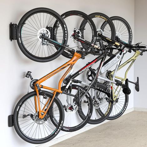Lot de 4 Crochets Vélo Mural Pivotant, Charge Max 30Kg Support de Cintre de Vélo Mural, Crochet Mural pour VTT, Vélo de Route,BMX, Support Vertical de Vélo,Rotation+65°à-85 (1/5)