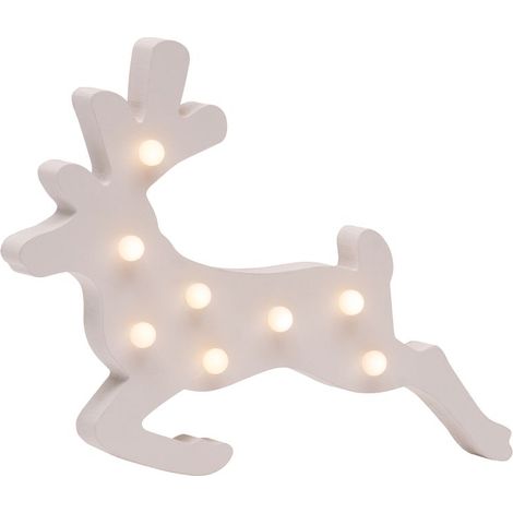 Dekoration MagicHome Weihnachten Woodeco, Rentier, 8 LED, 33x24 cm