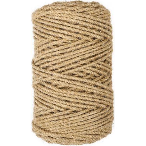 Juteseil mit 6 mm Durchmesser, 50 m dick, elastisch, ideal für Gartenarbeit, Bastelarbeiten, Verpackungen, Knoten und Innendekoration. (1/5)