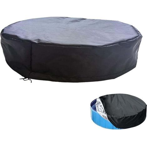 Waterproof Protective Cover for Round Tubular Swimming Pool Dust Resistant Black 245 x 20 cm (1/4)