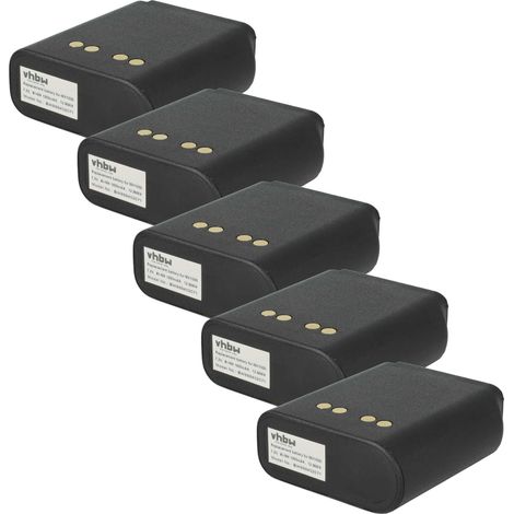 vhbw 5x Akku Ersatz für Motorola NTN4595B, NTN4595DR, NTN4595M, NTN4595A, NTN4595N für Funkgerät, Walkie Talkie (1800 mAh, 7,2 V, NiMH)
