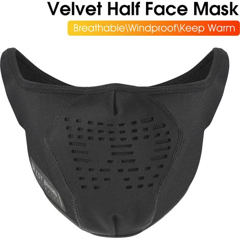 Casquette faciale chaude en polaire d'hiver, anti-poussière, coupe-vent, pour moto, pour les jours froids, le sport, l'équitation, la course à pied, masques faciaux de protection (1/5)