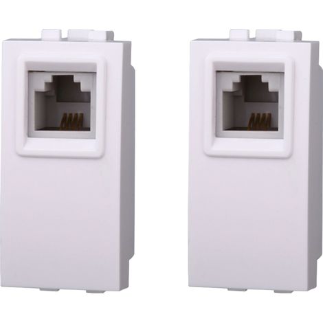 gloca Set 2 Connettori RJ11 Telefono Compatibili Living (Bianco) (1/4)