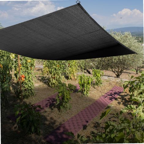 Werka Pro – Toile d'ombrage 3 x 4 m – Polyéthylène tressé noir – Oeillets tous les 50 cm – Traitement anti-UV pour potagers et serres