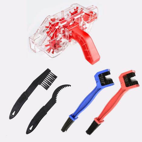 Senzz Kit de nettoyage pour chaîne de vélo, ensemble de brosses de nettoyage pour chaîne de vélo avec brosse pour pignons et brosse à récurer, outil de nettoyage en profondeur pour vélos de montagne, (1/5)