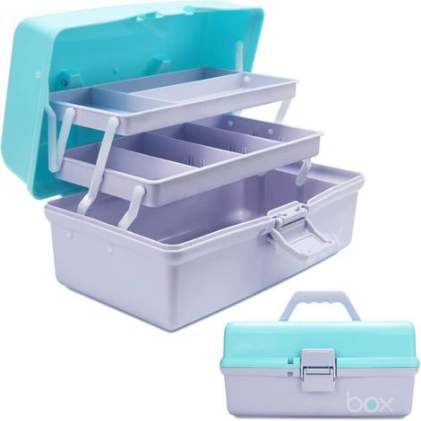 Boîte de rangement 3 compartiments Plastique Pliable avec poignée Outils et loisirs créatifs 30 (1/5)