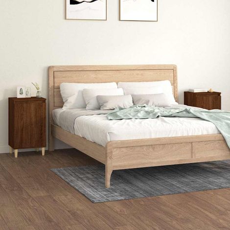 vidaXL Bedside Cabinets 2 pcs Brown Oak 40x35x70 cm Engineered Wood (1/5)