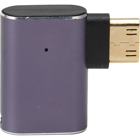 Adaptateur Mini HDMI mâle vers HDMI femelle coudé à gauche C8K-03 prend en charge jusqu'à 8K@60Hz/4K@120Hz. (1/5)