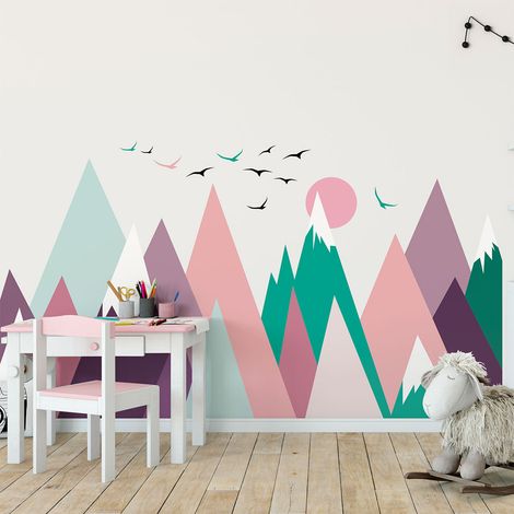 Stickers enfant montagnes scandinaves anielka 50 x 75 cm (1/5)