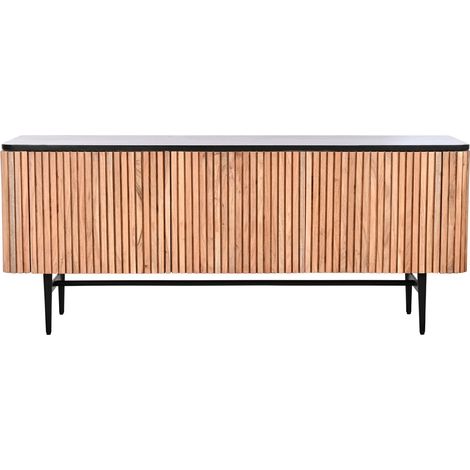 Meuble Tv Acacia Marbre 145X45X60 Noir (1/5)