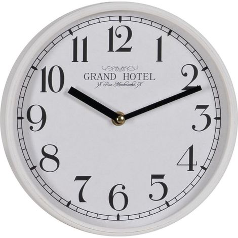 Horloge Murale Blanche Bois Verre 22 x 22 x 4,5 cm