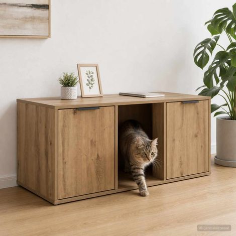 vidaXL Cat Crate Furniture Artisan Oak 100 x 49 x 45 cm (1/5)