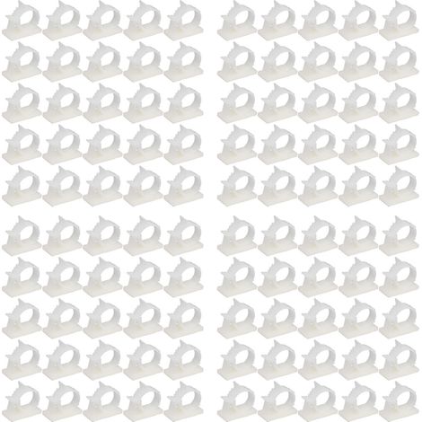 Lot de 100 clips de gestion de câbles adhésifs réglables en nylon PA66 pour la maison YX-1316