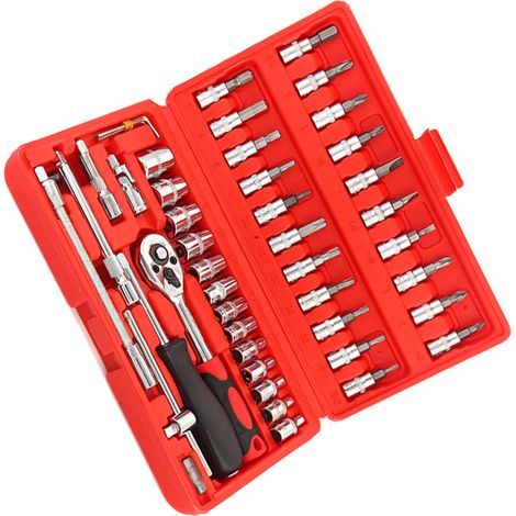 SNJUE propose en stock des coffrets d'outils de réparation automobile, notamment des jeux de douilles, des coffrets de 46 et 82 pièces, ainsi que des trousses d'outils d'urgence pour voiture. (1/2)