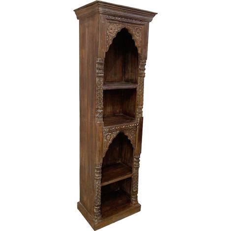 Estantería librería de madera acabado artesanal marrón 57x41x183 cm (1/5)