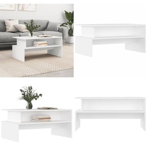 Couchtisch Weiß 90x55x42,5 cm Holzwerkstoff - Couchtisch - Wohnzimmerstil - Weißer Couchtisch - Holzwerkstoff Möbel - Sideboard - Home & Living (1/5)