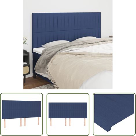 Lot de 4 Têtes de lit classiques pour Chambre Bleu 90x5x78/88 cm Tissu -BV62180 (1/5)