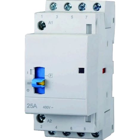 gloca Contattore Domestico 4P 25A 220V 50Hz AC Guida DIN Con Interruttore Di Controllo Manuale (4 Normalmente Aperti) (1/4)