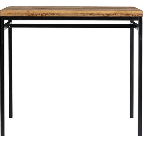 Table haute industrielle en bois manguier massif et métal noir L115 cm YPSTER (1/5)