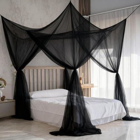 Baldacchino per letto matrimoniale queen size stile principessa - 150x198 cm - Bianco (1/5)