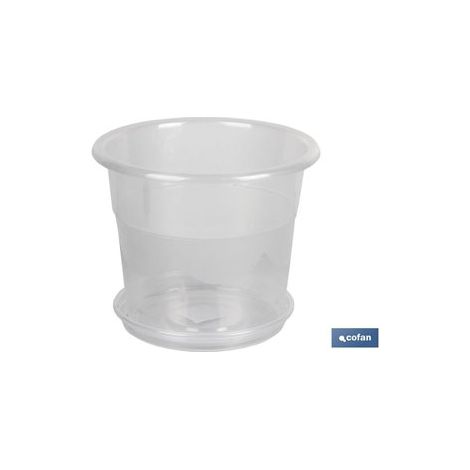 Vaso Orchidea Trasparente 28,5x22,5+ Piatto 23,5cm (1/4)