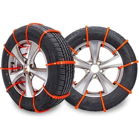 CSPARKV 12 pièces Chaînes à Neige chaîne à neige résistante à l'usure antidérapante universelle attaches de chaîne à neige for voiture compacte camion SUV hiver neige voiture pneus accessoires. (1/4)