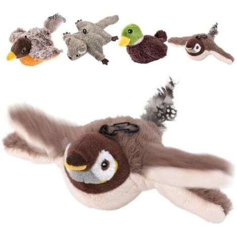 Pair Jouet Interactif pour Chat Oiseau Moineau Rechargeable – Peluche Gazouillante avec Battement d’Ailes, Anti-Ennui, Exercice et Instinct de Chasse (1/5)