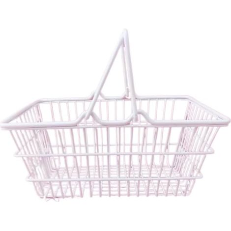 Mini chariot de courses, paniers de rangement miniatures, mini chariot de courses, pour décoration de bureau (panier blanc, taille S) (1/5)