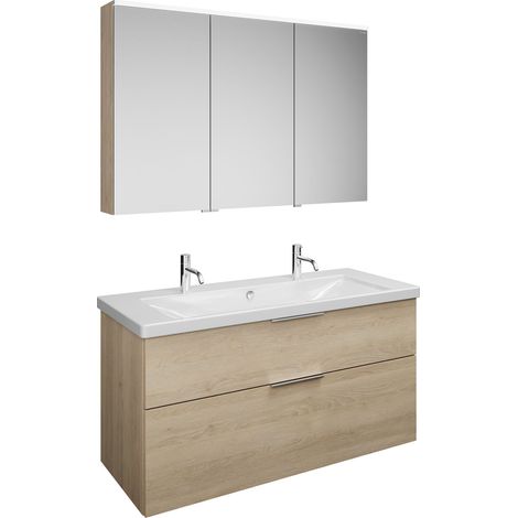 Set burgbad Eqio, composé d'une armoire de toilette à droite,