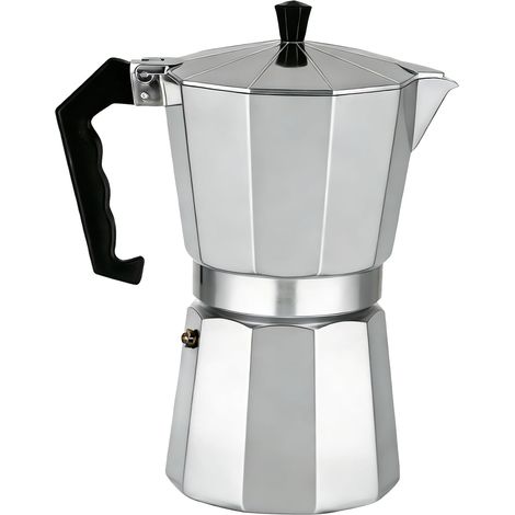 Cafetière Italienne en Aluminium, Design Élégant, avec Valve de Sécurité et Joint en Silicone, 6 Tasses Moka Pot, Cafetière Expresso pour Plaque à Gaz (1/5)