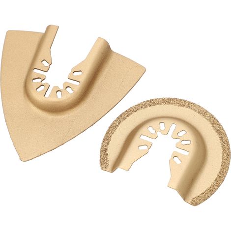 10 lames oscillantes triangulaires semi-circulaires en acier haute carbone pour scie multifonction, adaptées au bois et plastique (1/5)