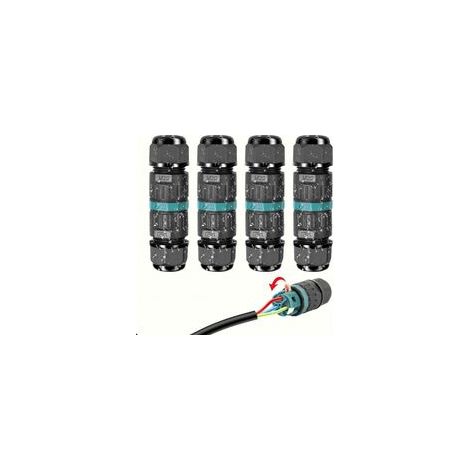 Connecteur électrique étanche IP68 – Lot de 4 – Raccord 3 fils pour câbles Ø 9 à 12mm – Résistant à l'eau et à la poussière (1/5)