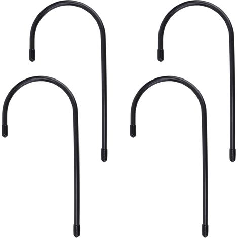 4pcs Goupille Fixation pour Rallonge de Gouttière, Forme de U Piquets d'Ancrage pour Rallonge Gouttière Fixation Sécurisée par Temps Venteux et Pluvieux, Installation sans Perçage (Noir) (1/5)