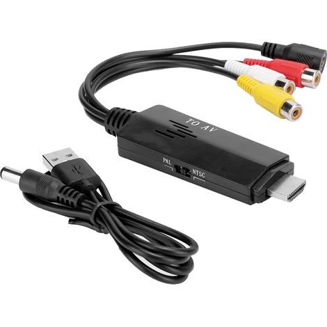 Convertisseur HDMI vers AV, convertisseur haute définition HDMI vers AV, câble court HDMI vers AV mâle vers femelle (1/5)